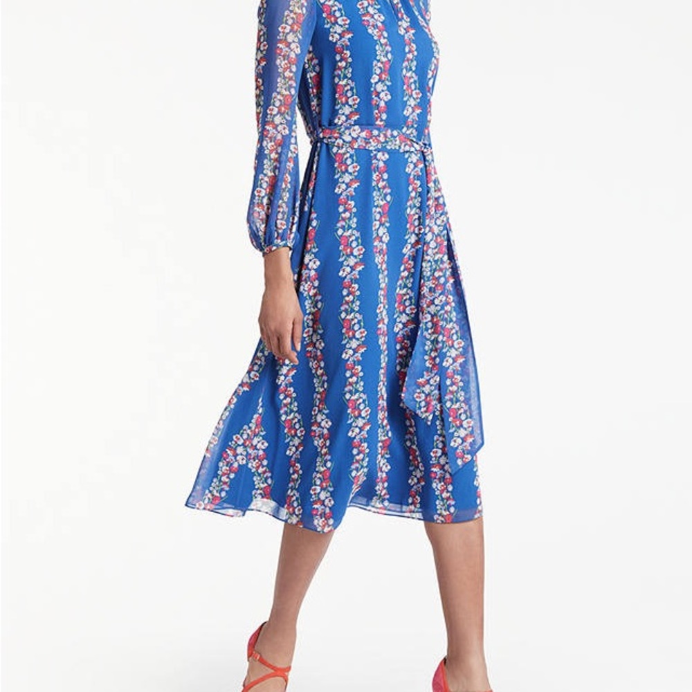Boden Kathleen Midi Dress Blue Size 8
